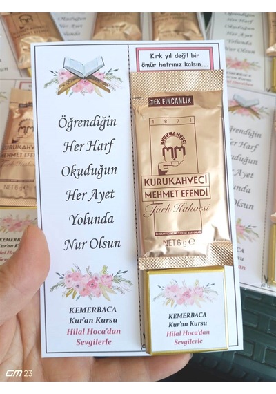 Farklı Market Kur'an Kursu Mezuniyet Hediye Kahve Çikolata 5 Adet