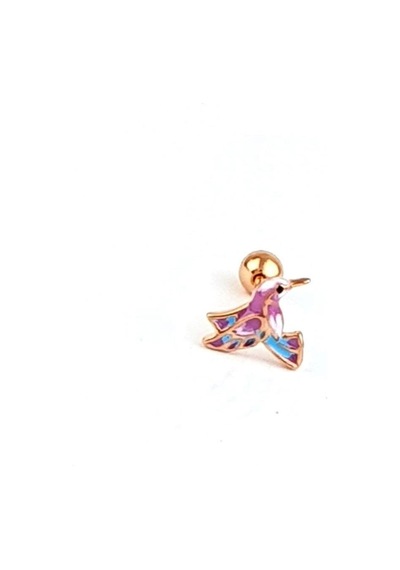 Totem Kuşu Figürlü 925ayar Gümüş Tragus Piercing Altın