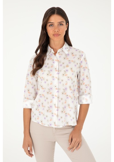 U.s. Polo Assn. Kadın Haki Gömlek Desenli 50280965-vr027 Haki