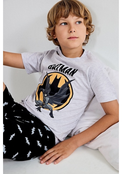 Defacto Batman Lisanslı Regular Fıt 2li Pijama Gri Melanj Takımı Erkek Çocuk H8144a826hsgr400 Gri-gr400
