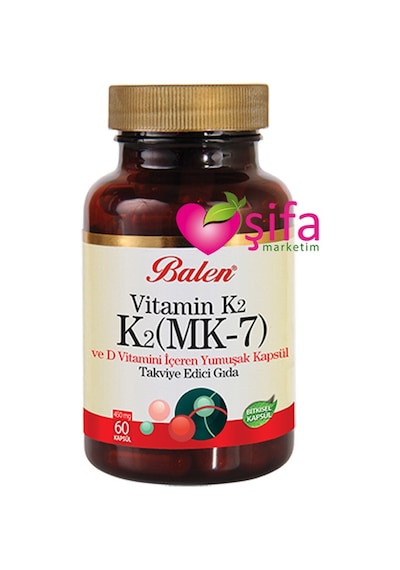 Balen Vitamin K2 (Mk-7) ve D Vitamini Içeren 100 Yumuşak Kapsül