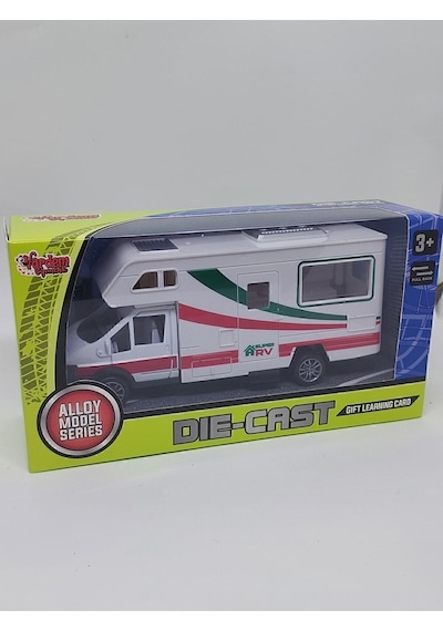 Kutulu Çek Bırak 1/24 Ölçek Metal Karavan Beyaz