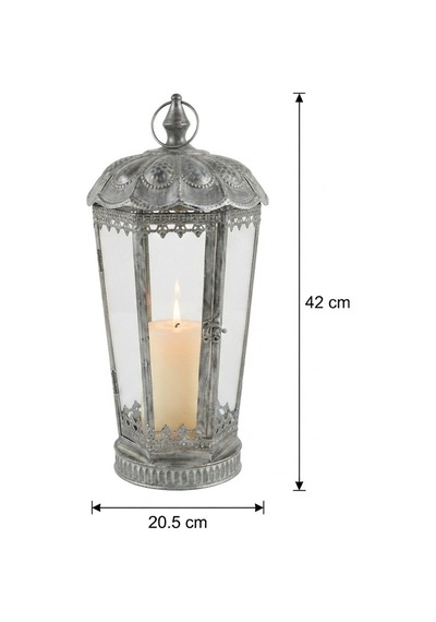 Panalı Metal Fener 20.5x20.5x42cm