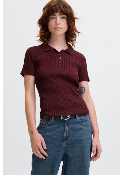 Jack & Jones Jjxx Kadın Polo Triko Tişört Bordo