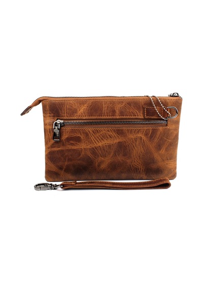 Alphaclub Bag Erkek Hakiki Deri Taba Çok Bölmeli El Çantası Model 898