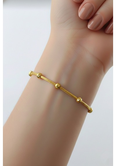 Çekirdekjewelry 925 Ayar Gümüş Tasarım Gold Dorika Bileklik Sarı