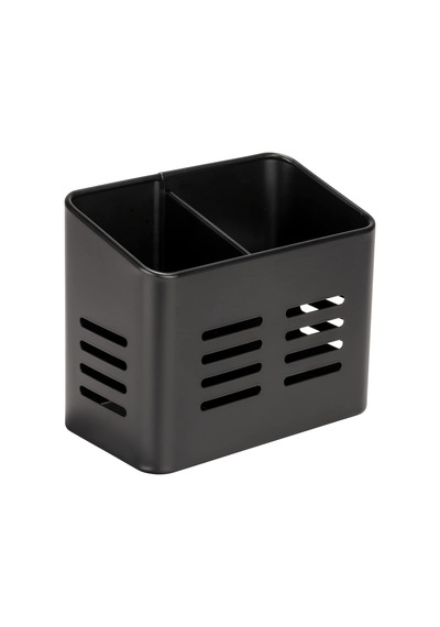 Baco Çatal Bıçak Sepeti, Siyah Açık Hava Mutfak Sepeti, Çatal Bıçak Takımı İçin Siyah Toz Kaplamalı Metalden Yapılmıştır, 16 X 13,5 X 9 Cm Çok Renkli