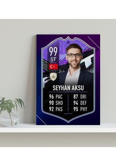 Kişiye Özel Kanvas Tablo Futbolcu Kartı 30X50Cm-9