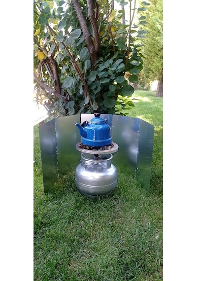 Tineke Kamp Ateşi Rüzgar Engelleyici Panel Rüzgarlık 5'li Plaka Çok Renkli