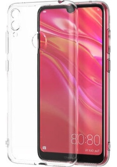 Huawei Y7 Prime 2019 İle Uyumlu Kılıf Şeffaf Kamera Korumalı Esnek Silikon Telefon Kılıfı Kapak