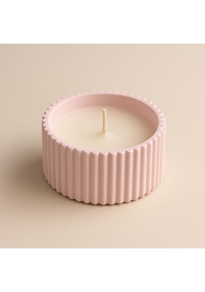 Baby Teddy Candle Taş Tozu Tabak %100 Soyawax Doğal Handmade Beyaz