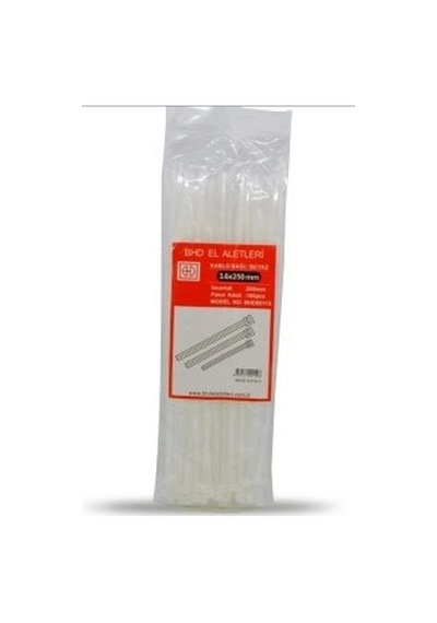 Kablo Bağı Plastik Cırt Kelepçe Beyaz 3.6x250 Mm Düzenleyici Paket 100 Adet Bx-316131
