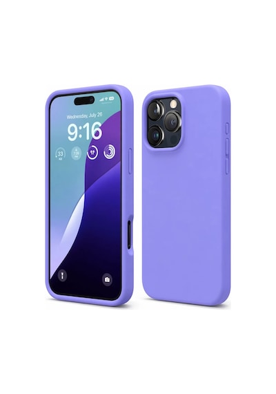 Apple Uyumlu iPhone 16 Pro Max Uyumlu Kılıf Nano İçi Kadife Silikon - Lila