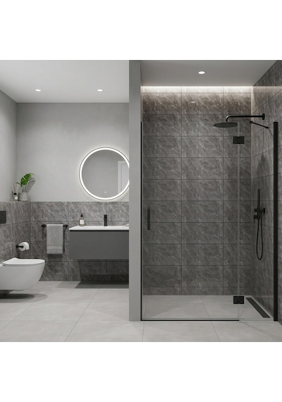 30x60 Cm Kendinden Yapışkanlı Duvar,banyo,tezgah Arası Kaplama Antrasit Mermer 12 Adet 8807-30-12