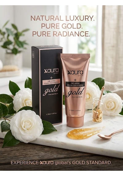 Xaura Global 24k Gold Foam Cleansing 100 Ml %99.9 Saf Altın İçerikli Yaşlanma Karşıtı Yüz Temizlem