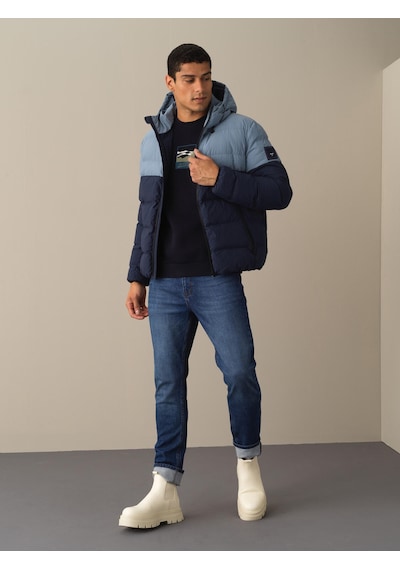 Xint Lacivert Regular Fit Kapüşonlu Şişme Mont 190506
