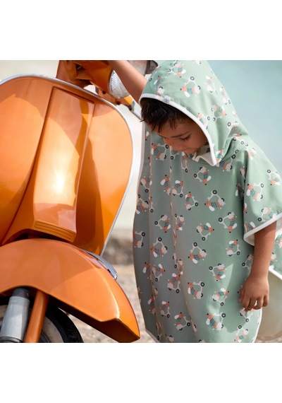 Lassig Uv Korumalı Plaj Çocuk Panço Scooter Dog Green Yeşil