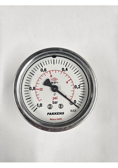 Pakkens Çap 63 Pano Tip -1/0 Bar Kuru Vakummetre