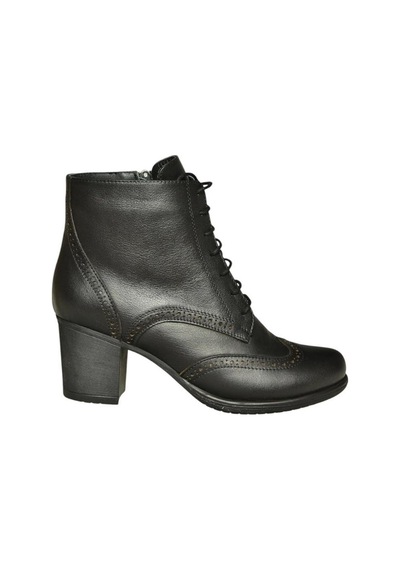 Fox Shoes V468300903 Siyah Hakiki Deri Kalın Topuklu Kadın Bot Siyah-hakiki Deri