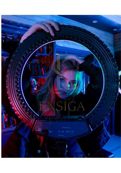 Rgb 18 Inç Ring Light 15 Renk Kumandalı Profesyonel Makyaj Kuaför Tripod