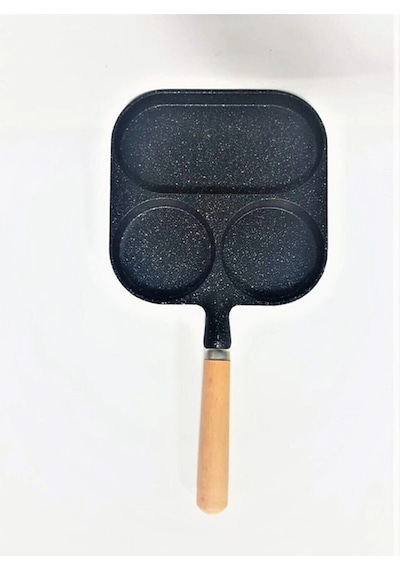 3 Bölmeli Granit Döküm Tava Pancake Yumurta Mücver Omlet Tavası Diğer