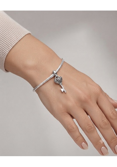 Celikchi Gümüş Bileklik Kalbimin Anahtarı Model Charm