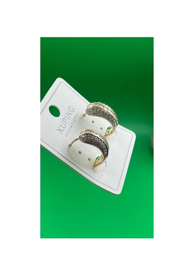 Xuping Rose Gold Renginde Zirkon Taş İşlemeli Şık Tasarım Çelik Kadın Küpe Altın