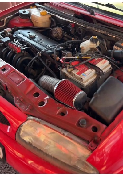 Ford Escort Uyumlu Spor Açık Hava Filtresi Krom Başlı Kırmızı Renk