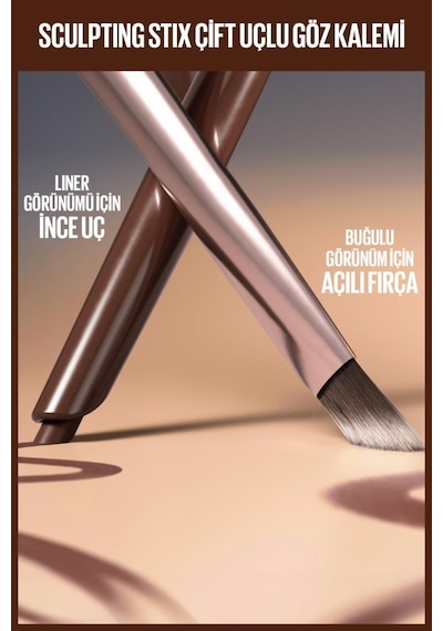 Maybelline New York Sculpting Stix Çift Uçlu Göz Kalemi 016 Black Blur
