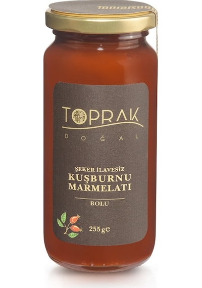 Toprak Doğal Bolu Şekersiz Kuşburnu Marmelatı 255 G