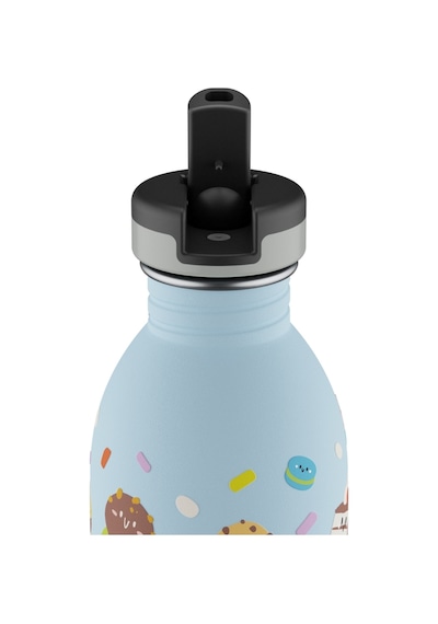 Kids Bottle Sweet Friends Pipetli Paslanmaz Çelik Çocuk Su Matarası 500 Ml Mavi