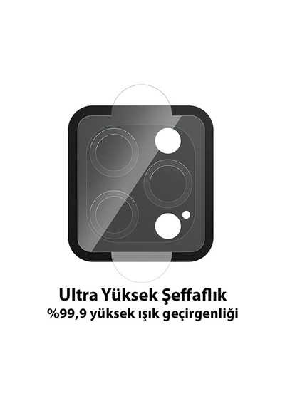 Ally İphone 13 Pro-13 Pro Max Tempered Glass Cam Kamera Koruyucu- 5775