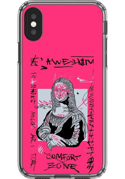 Apple Uyumlu iPhone Xs Şeffaf Kılıf Graffiti 1 Tasarımlı