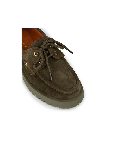 Deery Kadın Hakiki Süet Yeşil Marin Loafer - 02036zyslc01
