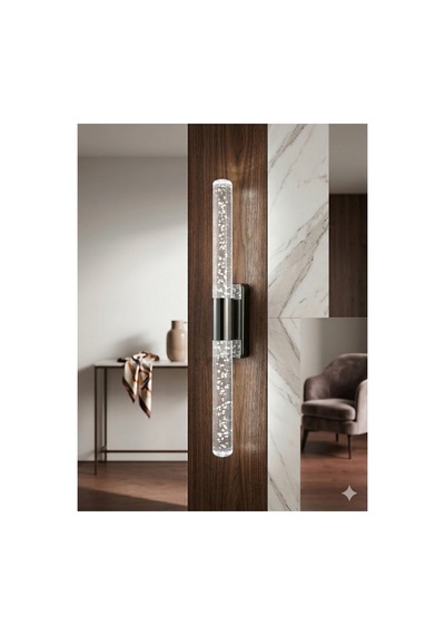 Bubblelight Medium 40 Cm Modern Tasarım Led Aplik - Duvar Lambası - Antrasit Gri - Pilli - Beyaz Led Antrasit Pilli