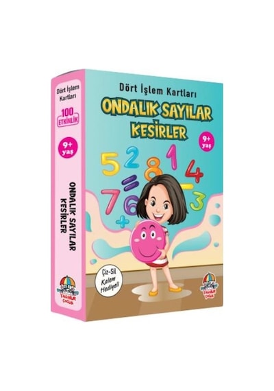 Dört İşlem Kartları - Ondalık Sayılar/Kesirler (9+ Yaş)- Yağmur Çocuk