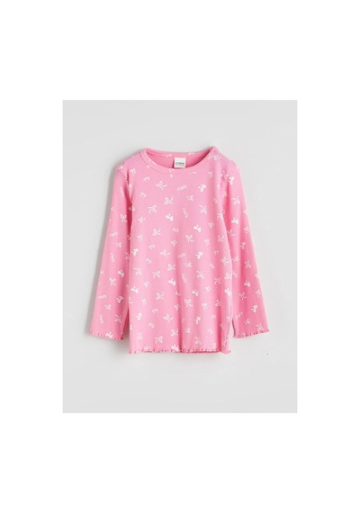 LC Waikiki Lcw Kids Pembe Bisiklet Yaka Fiyonk Baskılı Kız Çocuk Pijama Takımı Pınk Prınted LC Waikiki Lcw Kids Pembe Bisiklet Yaka Fiyonk Baskılı Kız Çocuk Pijama Takımı Pınk Prınted