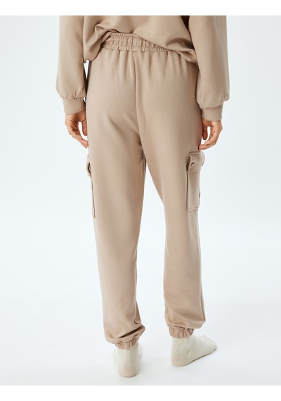 Koton Jogger Pijama Altı Kargo Cepli Örme Bej 5wlk40193mk Ekru
