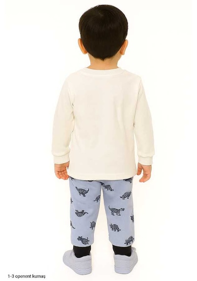 Hümazade Mavi Dinazorlu 1-3 Yaş Çocuk Pijama Takımı Mavi
