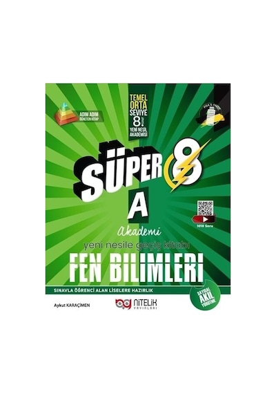 8. Sınıf Fen Bilimleri A Akademi Yeni Nesile Geçiş Kitabı  -  Aykut Karaçimen  -  Nitelik Yayınları