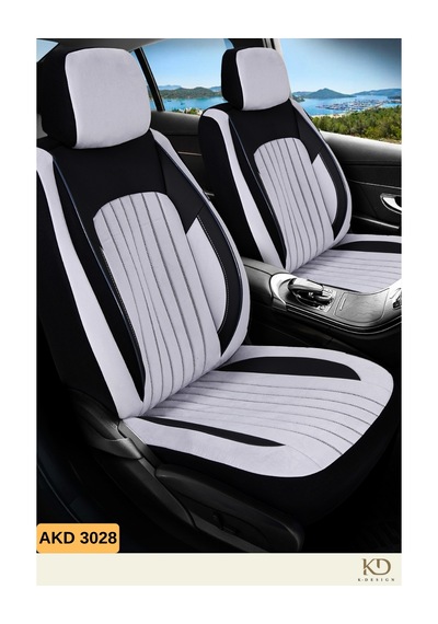 Universal Oto Koltuk Kılıfı Akra Dik Nakış Serisi - Akd3028 Gri