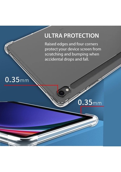 Samsung Uyumlu Galaxy Tab S9 X710 S9 Fe X510 Kılıf Darbelere Dayanıklı Şeffaf Kapak X716 X718 X516