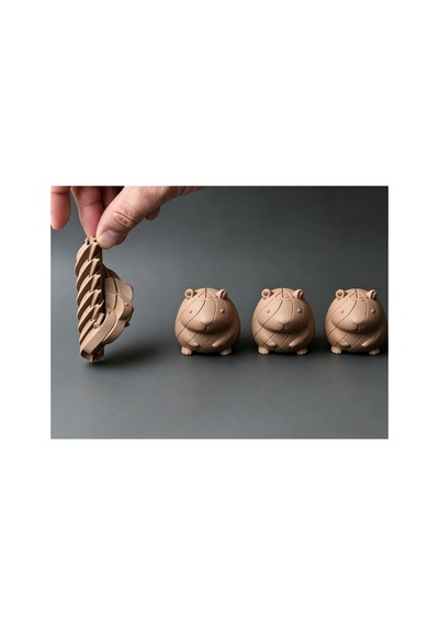 Alvera Katlanır Kapibara Figürlü Eklemli Fidget Oyuncağı 3'lü Set