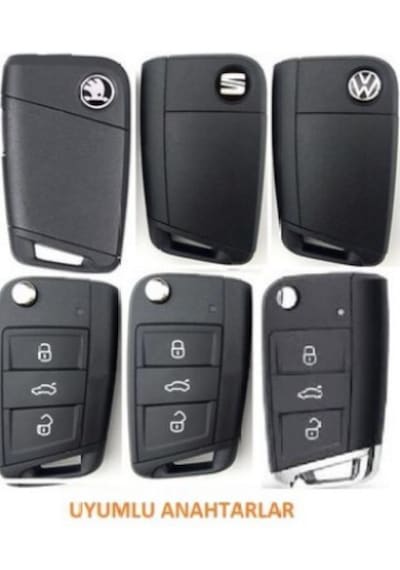 Golf 7 Polo Taigo T-Roc Tiguan Caddy Jetta Passat Uyumlu Anahtar Kılıfı