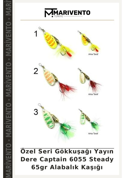 Özel Seri Gökkuşağı Yayın Dere Captain 6055 Steady 65gr Alabalık Kaşığı