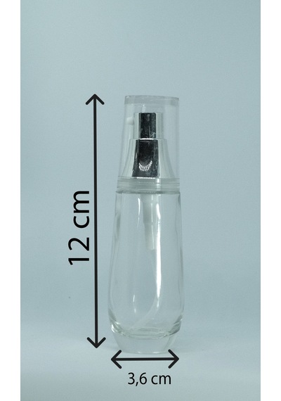 Krem ve Losyon Şişesi 30 ML 20 Adet Boş Şeffaf Cam Gri Kapaklı