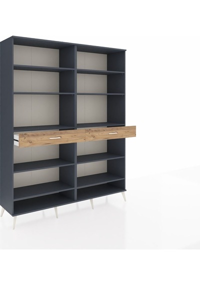 Hyperion Gardrop 10 Raflı 2 Çekmeceli 176x44x221 Antrasit-antrasit/çam Antrasit/çam Hyperion Gardrop 10 Raflı 2 Çekmeceli 176x44x221 Antrasit-antrasit/çam Antrasit/çam