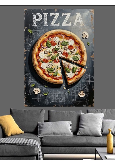 Ahşap Tablo Dilimlenmiş İştah Açıcı Klasik Pizza