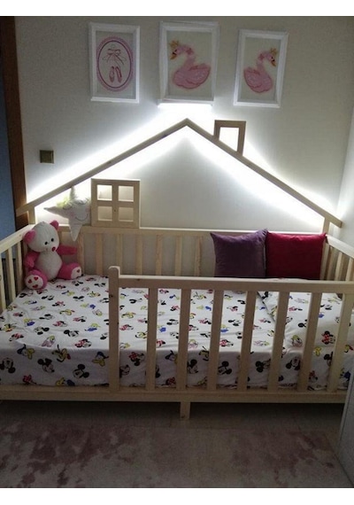 Babykinder Baby Kinder Happy Doğal Çam Montessori Bebek Ve Çocuk Karyolası