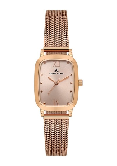 Danıel Kleın Dk.1.14125-6 Rose Gold Dikdörtgen Hasır Kordon Kadın Kol Saati Rose Gold